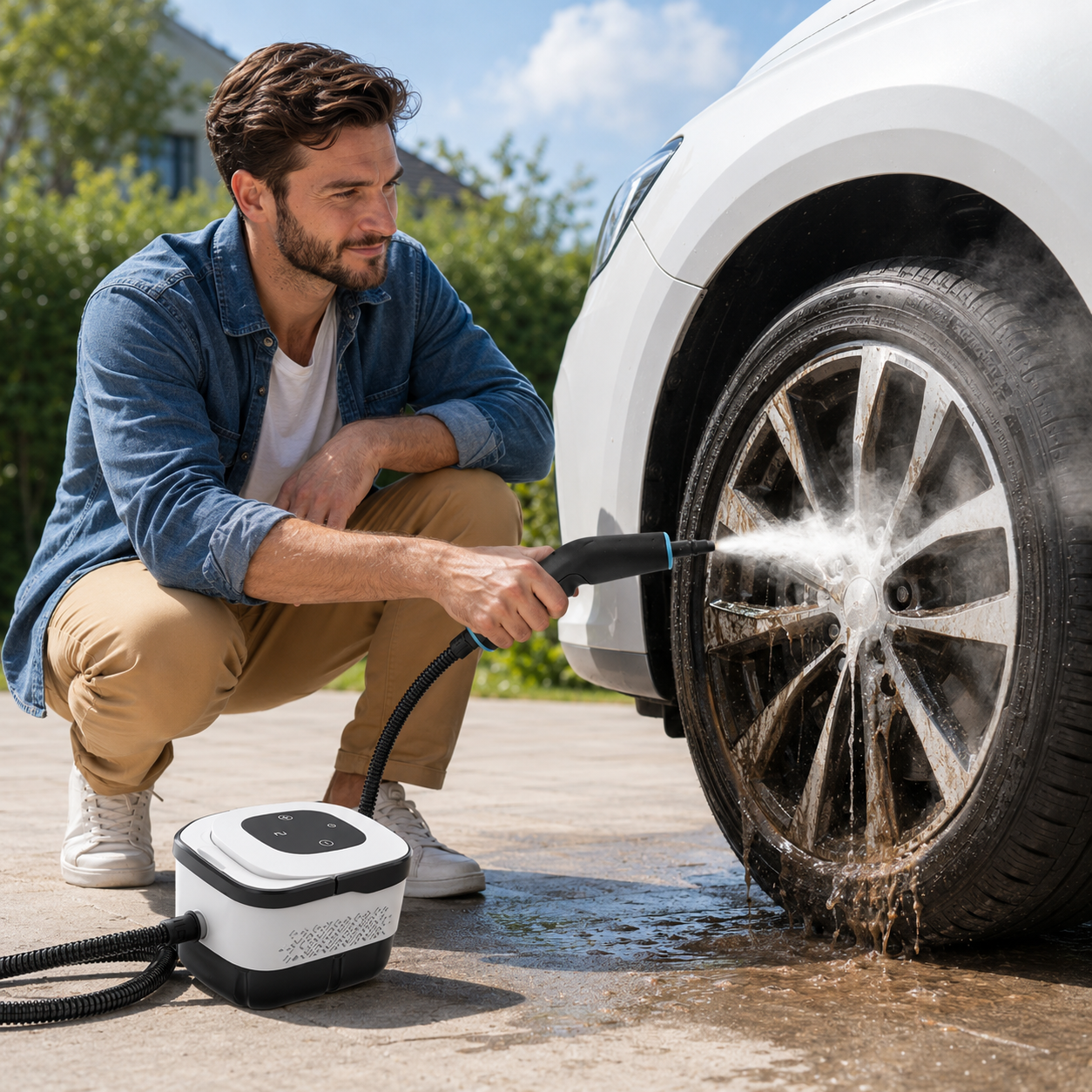 Portable Steam Cleaner Machine for Home & Car – Handheld Household Steam Cleaning for Couch, Sofa, Tile, Upholstery & Floors