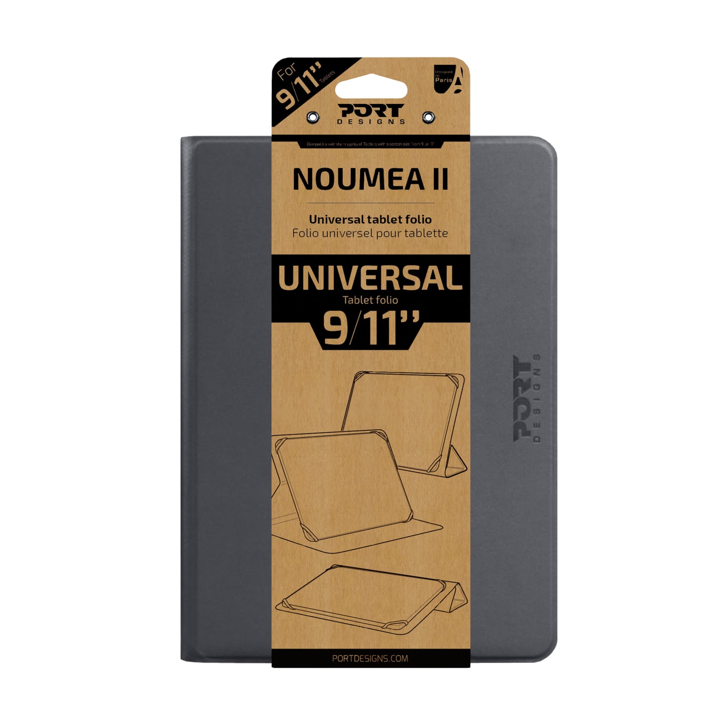Port Designs Noumea II Universal 9/11" Tablet Folio – Grey image 2