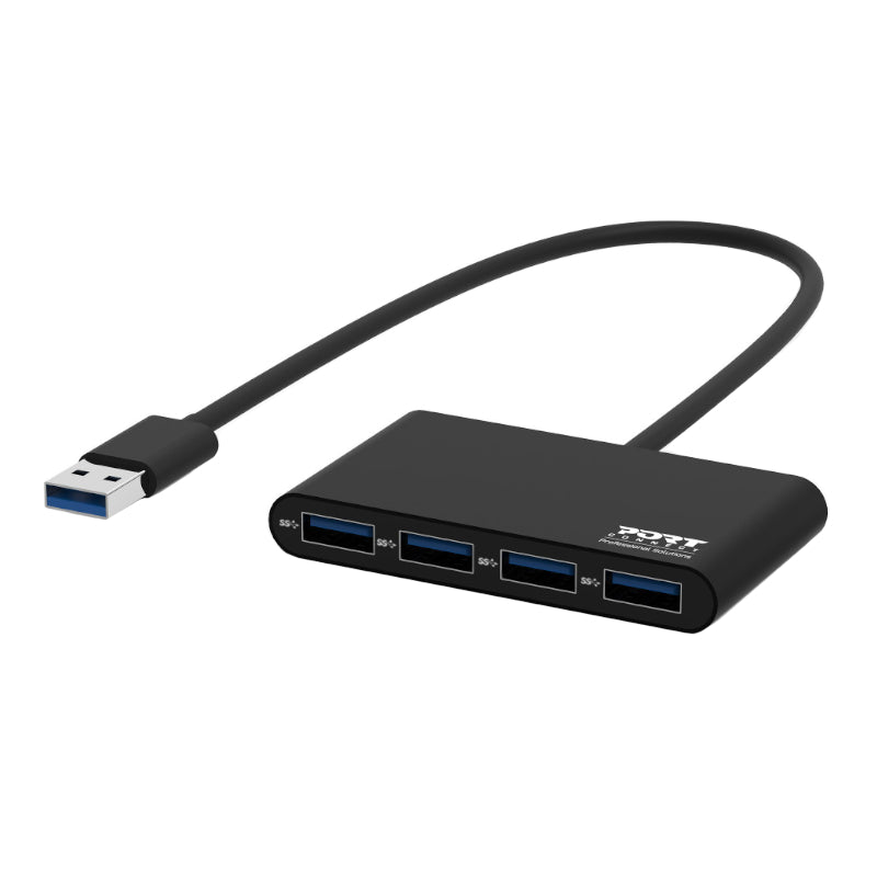 Port USB3.0 To 4 X USB3.0 5GBPS 4 Port Hub Black