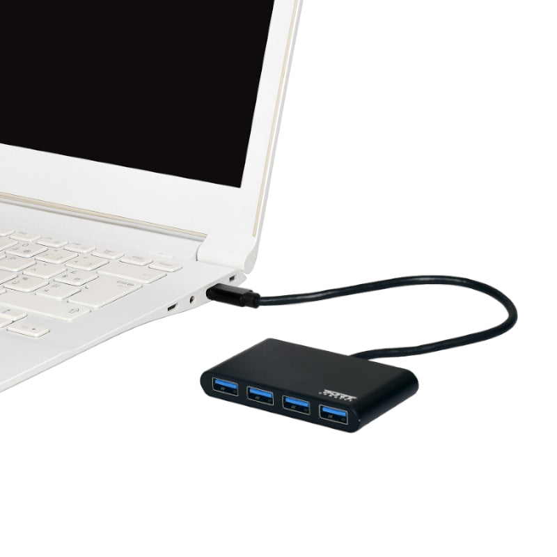 Port USB Type-C To 4 X USB3.0 5GBPS 30CM 4 Port Hub Black image 5
