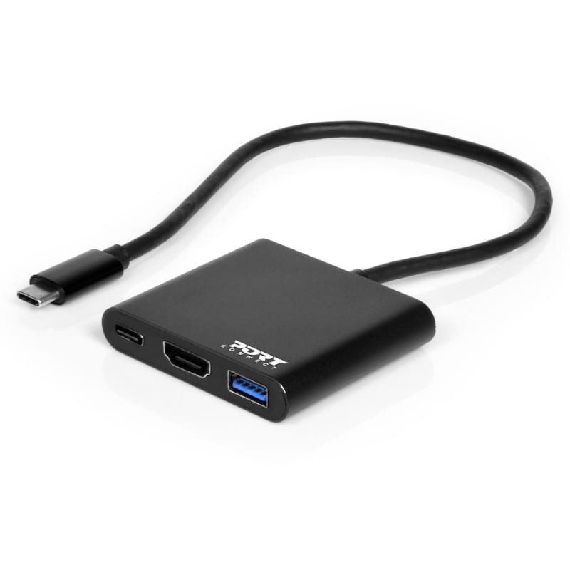 Port USB Type-C To 1 X HDMI|1 X USB3.0|1 X Type-C 60W Pd Dock Black image 2