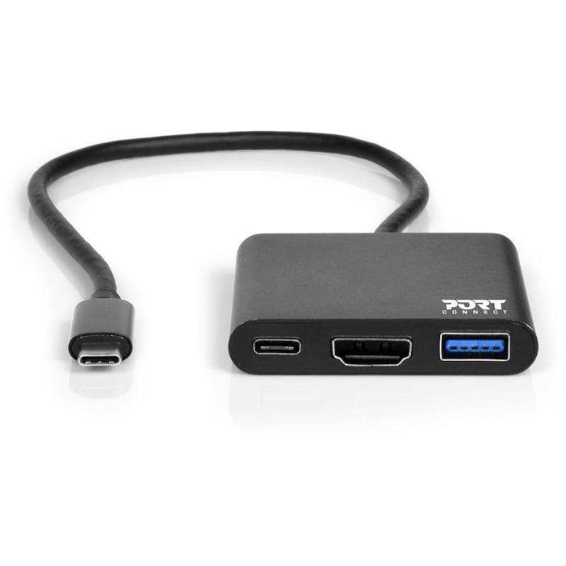 Port USB Type-C To 1 X HDMI|1 X USB3.0|1 X Type-C 60W Pd Dock Black image 3