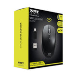 Port Connect Silent 1600DPI 3 Button Wireless Mouse Black image 4