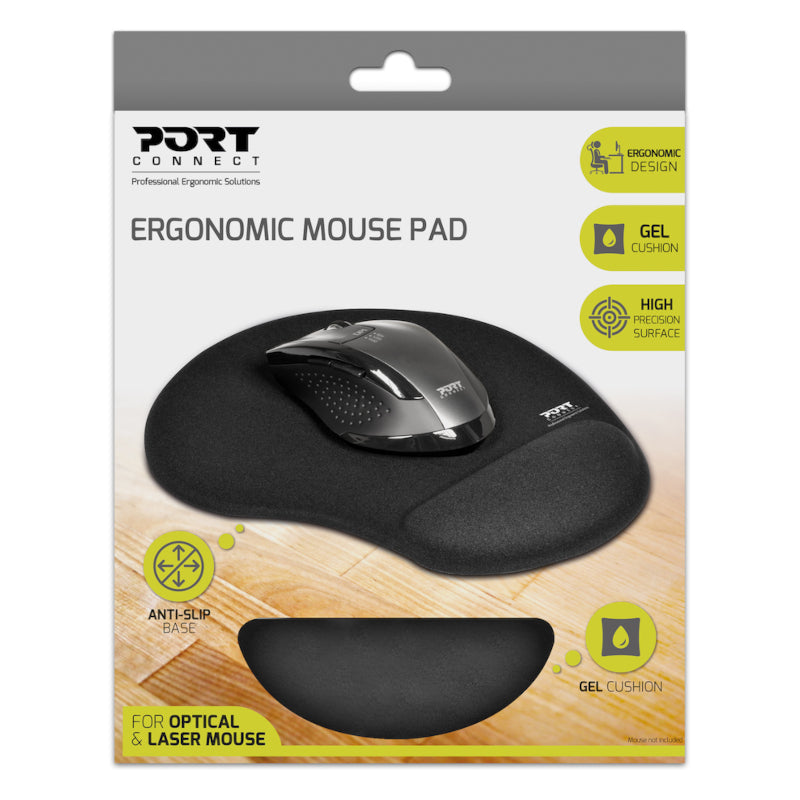 Port Ergonomic Gel Mouse Pad Black image 3