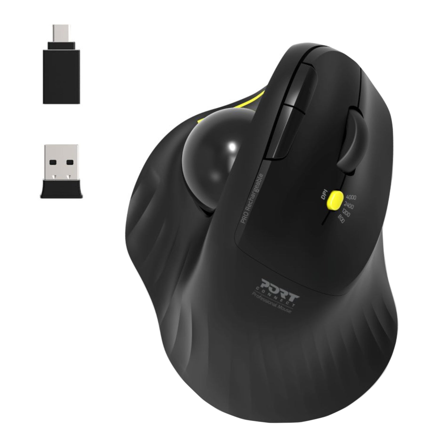 Port Connect Bluetooth + Wireless Rechargeable Ergonomic Trackball Mouse image 5