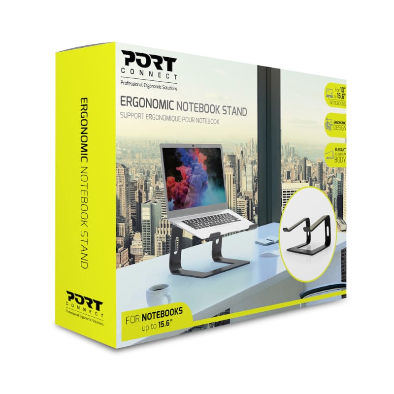 Port Connect Ergonomic 10-15.6" Aluminium Notebook Stand image 6