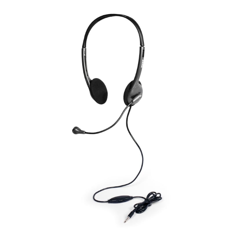 Port Stereo Headset With Mic With 1.2M CABLE|1 X 3.5MM|VOLUME Controller Black image 3