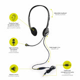 Port Stereo Headset With Mic With 1.2M CABLE|1 X 3.5MM|VOLUME Controller Black image 5