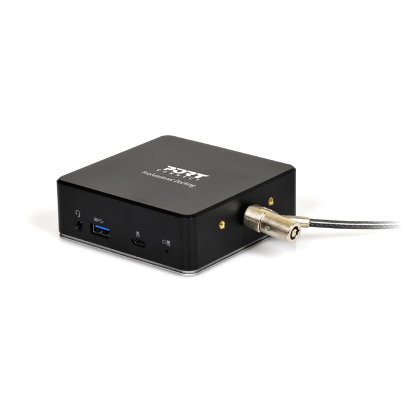 Port USB Type-C To 1 X RJ45|2 X USB3.1 GEN1|2 X HDMI|1 X TYPE-C|1 X USB3.1 GEN1 | Apple Charging 2.4A|1 X Aux Dock Black image 2