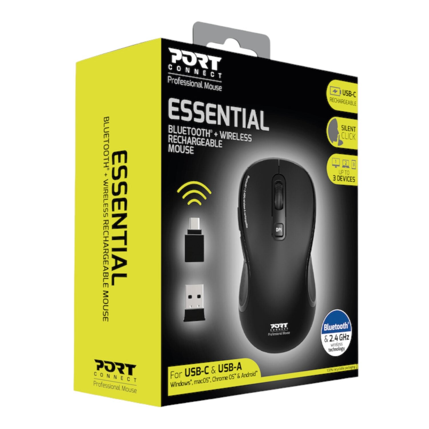 Port Connect Essential Bluetooth Wireless Rechargeable Mouse image 6