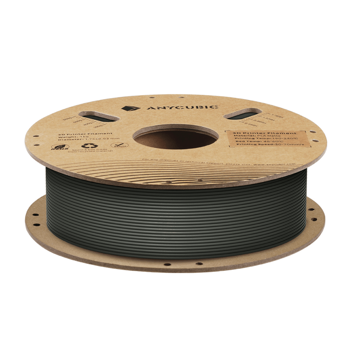 Anycubic Pla Matte Filament 1KG Black image 2