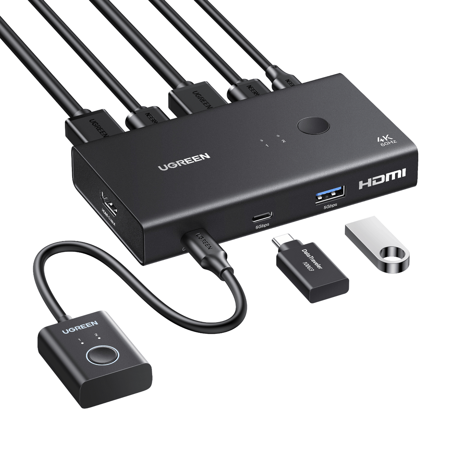 Ugreen HDMI 2.0 Kvm Switch 2-IN-1 Out image 3