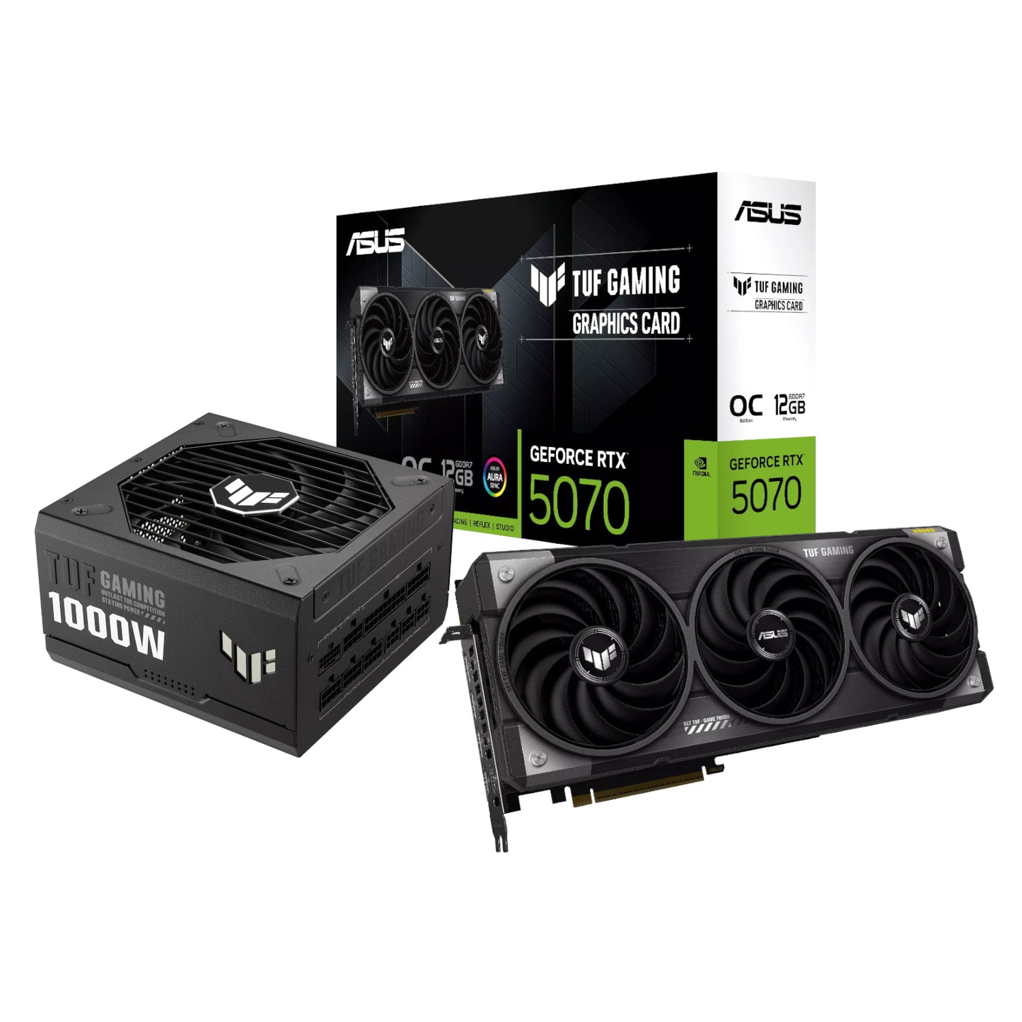 Asus Tuf Gaming Geforce Rtx 5070 Oc Edition And 1000W 80 Plus Gold Modular Power Supply Bundle