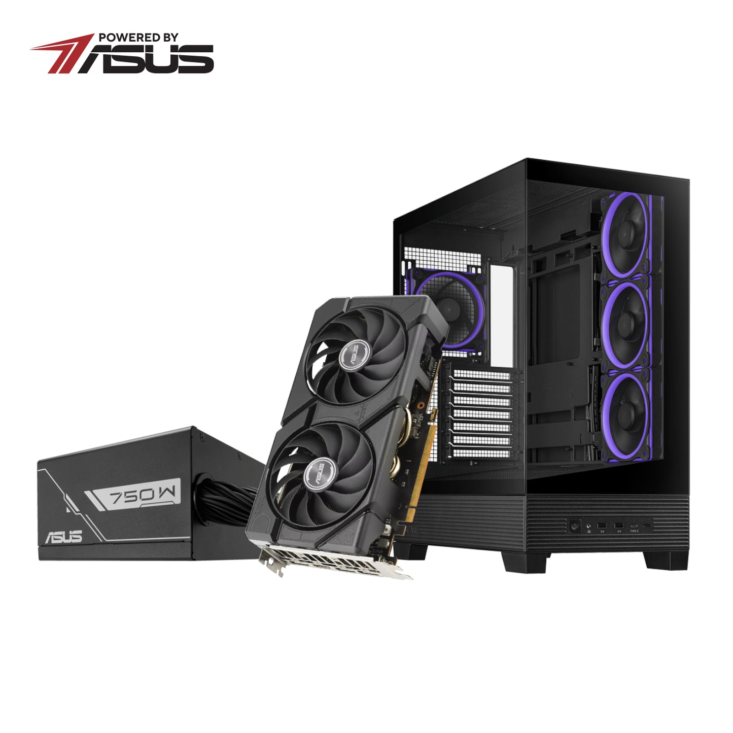 Asus Uwm 2 Gaming Chassis/Graphics Card/Power Supply Combo (A31 Plus | Rx 7600 | Prime 750W)