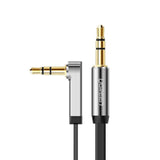Ugreen AV119 Right-Angled 3.5MM Flat Aux Cable 1.5M Black/Silver image 2