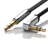 Ugreen AV119 Right-Angled 3.5MM Flat Aux Cable 2M Black/Silver image 3