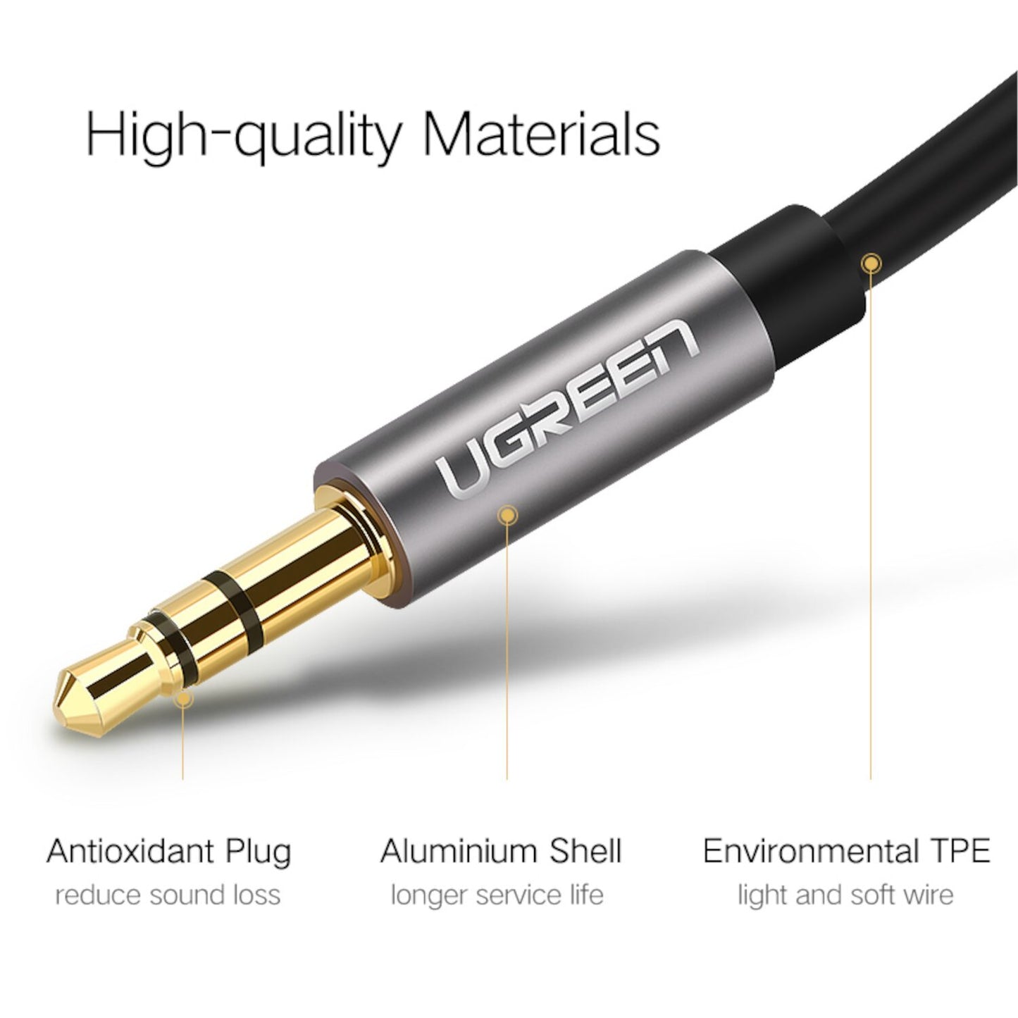 Ugreen 3.5MM Aux Cable 0.5M image 3