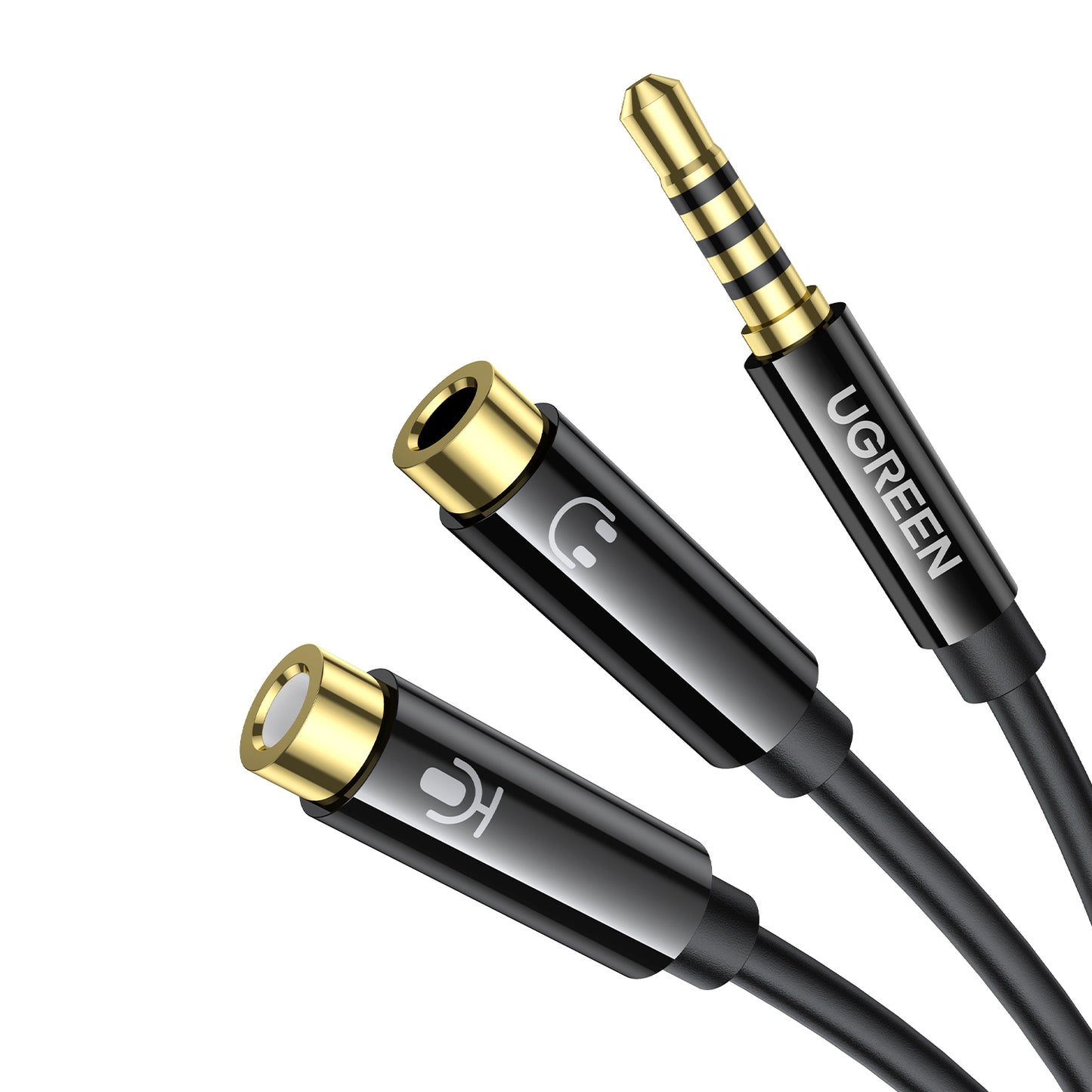 Ugreen AV141 3.5MM Headset Splitter Cable (1X Male To 2X Female) 20CM Black