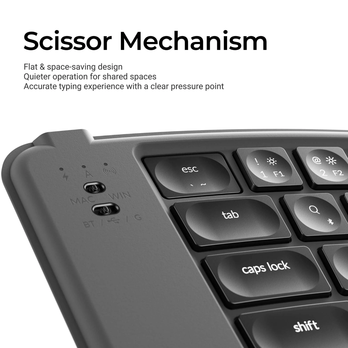 Keychron B11 Pro Ultra-Slim Wireless Foldable Keyboard Alice Layout Space Gray image 2