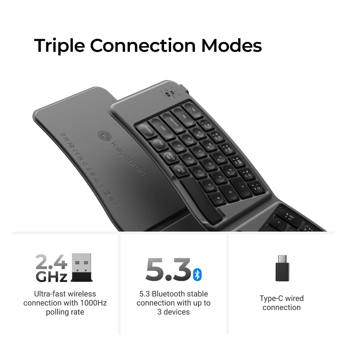 Keychron B11 Pro Ultra-Slim Wireless Foldable Keyboard Alice Layout Space Gray image 4