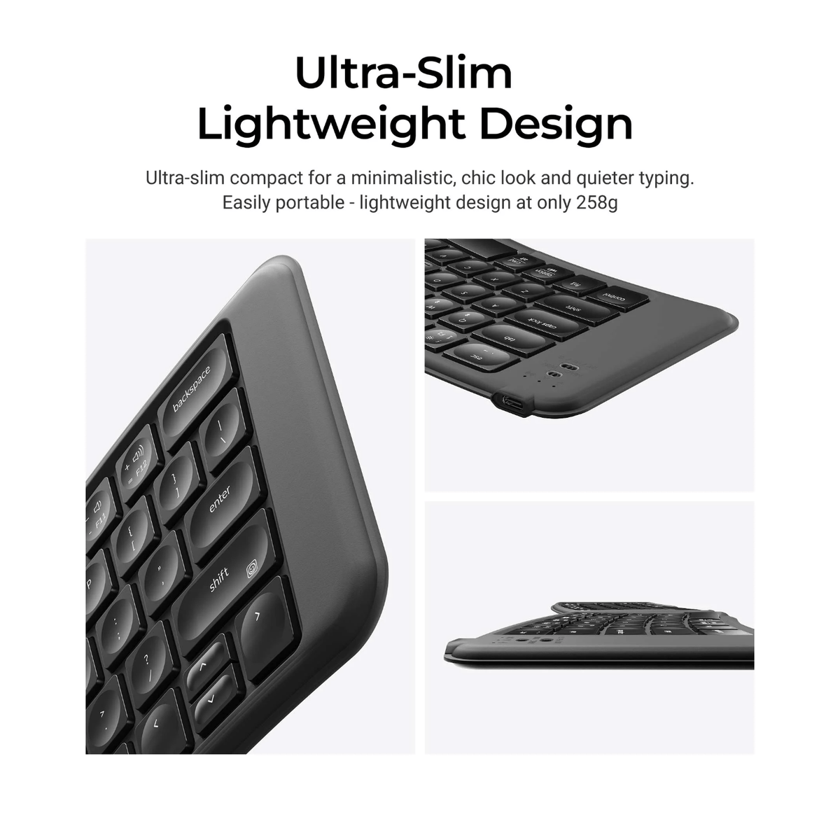 Keychron B11 Pro Ultra-Slim Wireless Foldable Keyboard Alice Layout Space Gray image 5