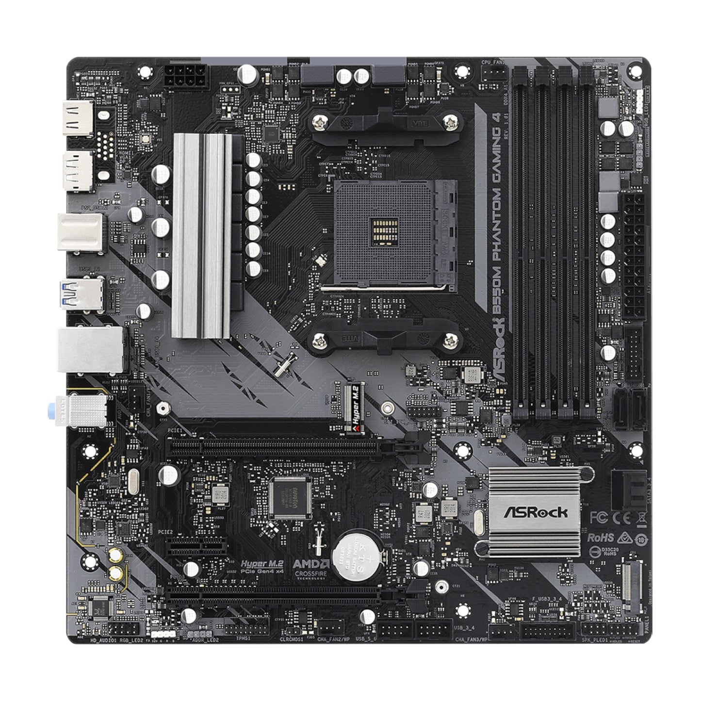 Asrock B550 Phantom Gaming 4 AM4 M-ATX Motherboard image 2