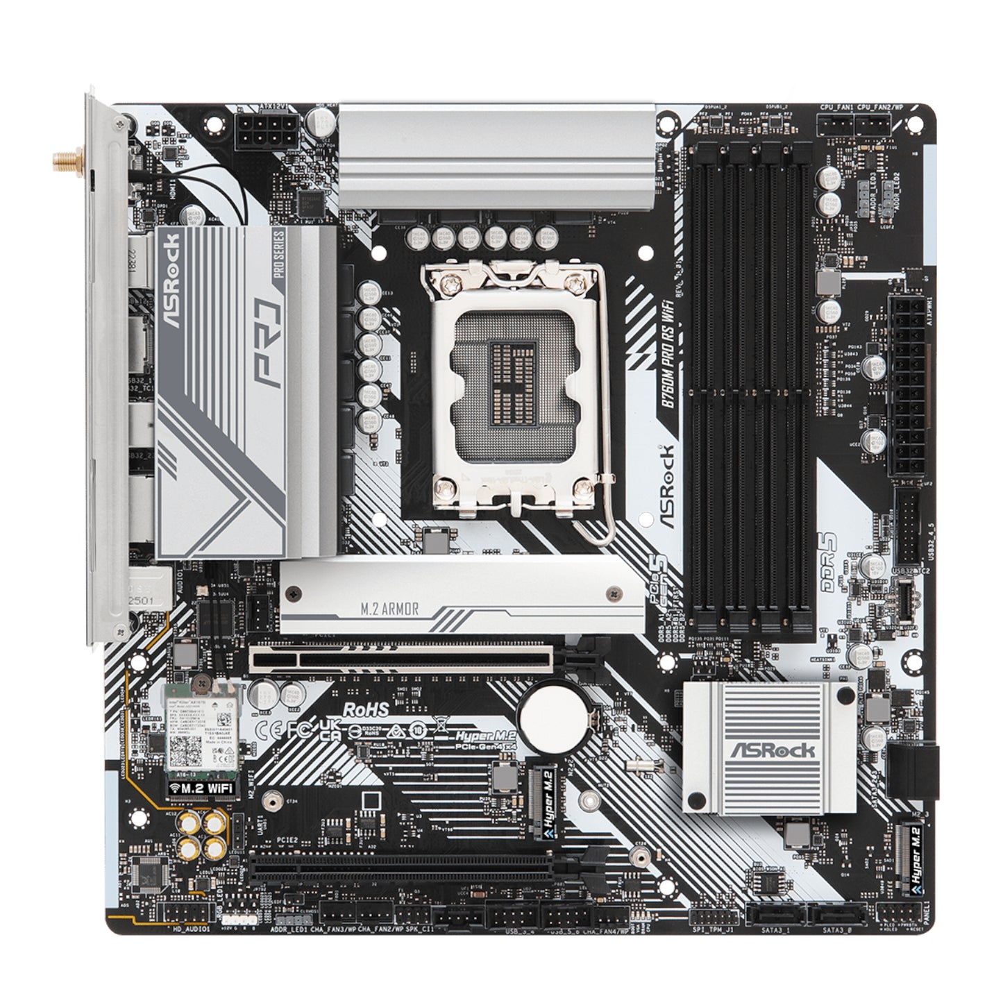 Asrock B760M Pro RS WIFI INTEL Lga 1700 MATX Gaming Motherboard image 2