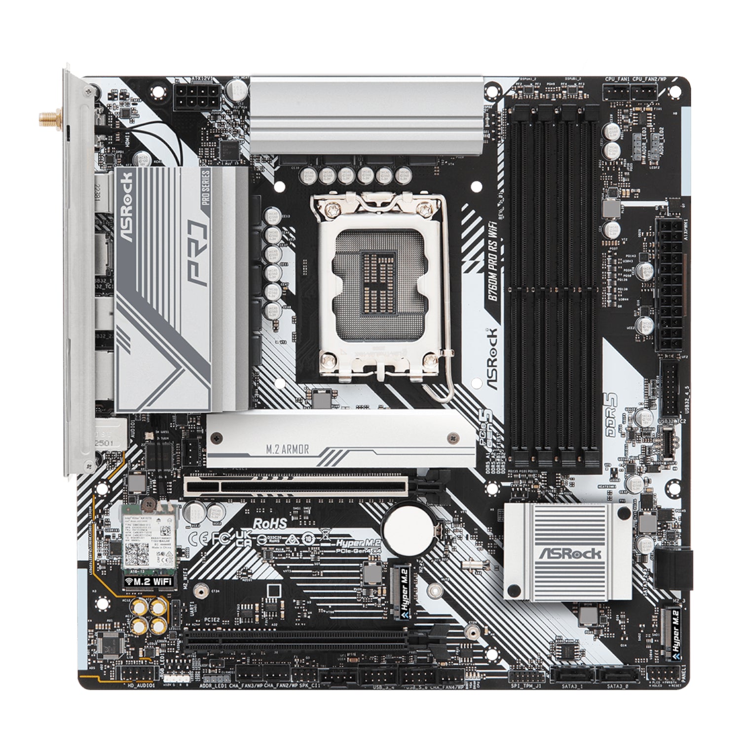 Asrock B760M Pro RS WIFI INTEL Lga 1700 MATX Gaming Motherboard image 2