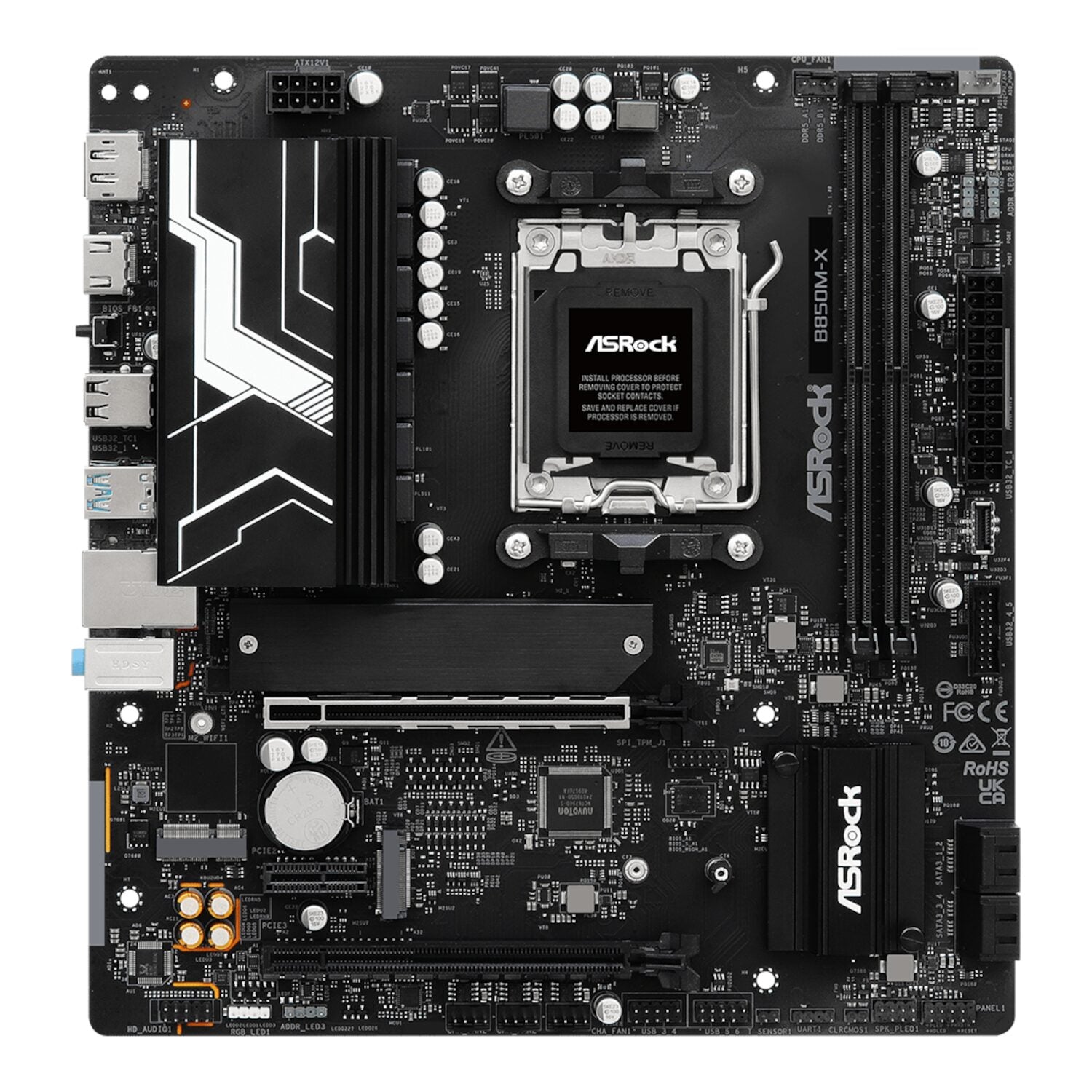 Asrock B850M-X WIFI AM5 Micro ATX Motherboard (DDR5, PCIE 5.0, WI-FI 6E) image 2