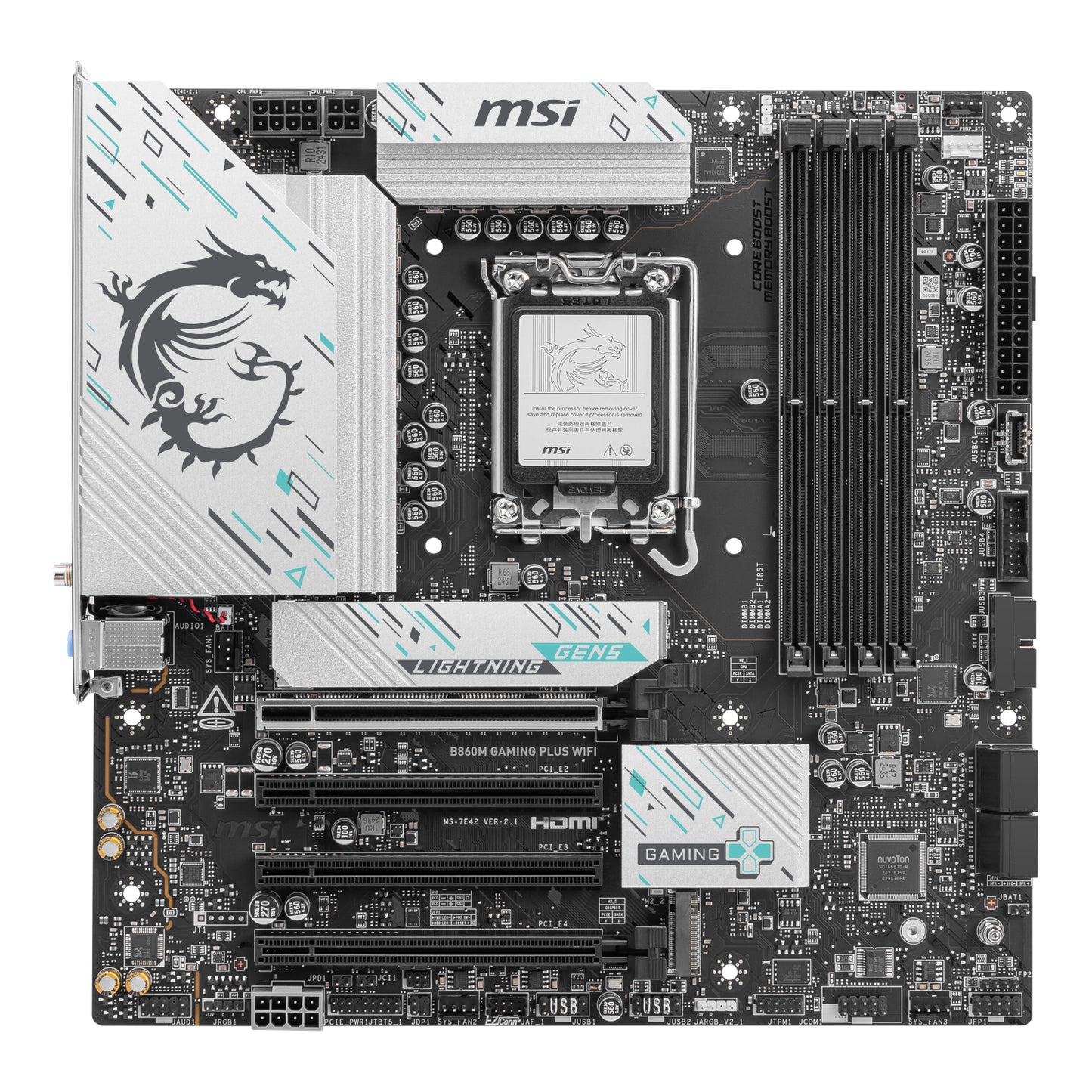 Msi B860M Gaming Plus WIFI INTEL LGA1851 DDR5 M-ATX Motherboard image 2