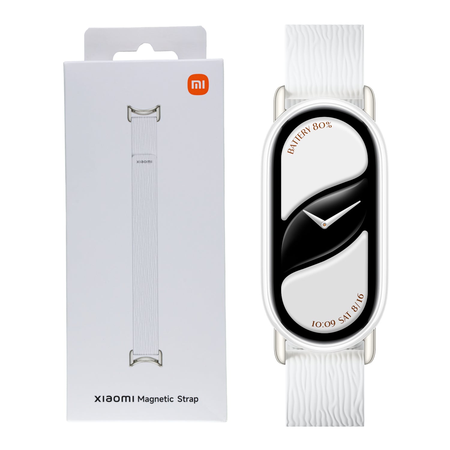 Xiaomi Smart Band 10 Magnetic Kona Leather Strap Glacier White
