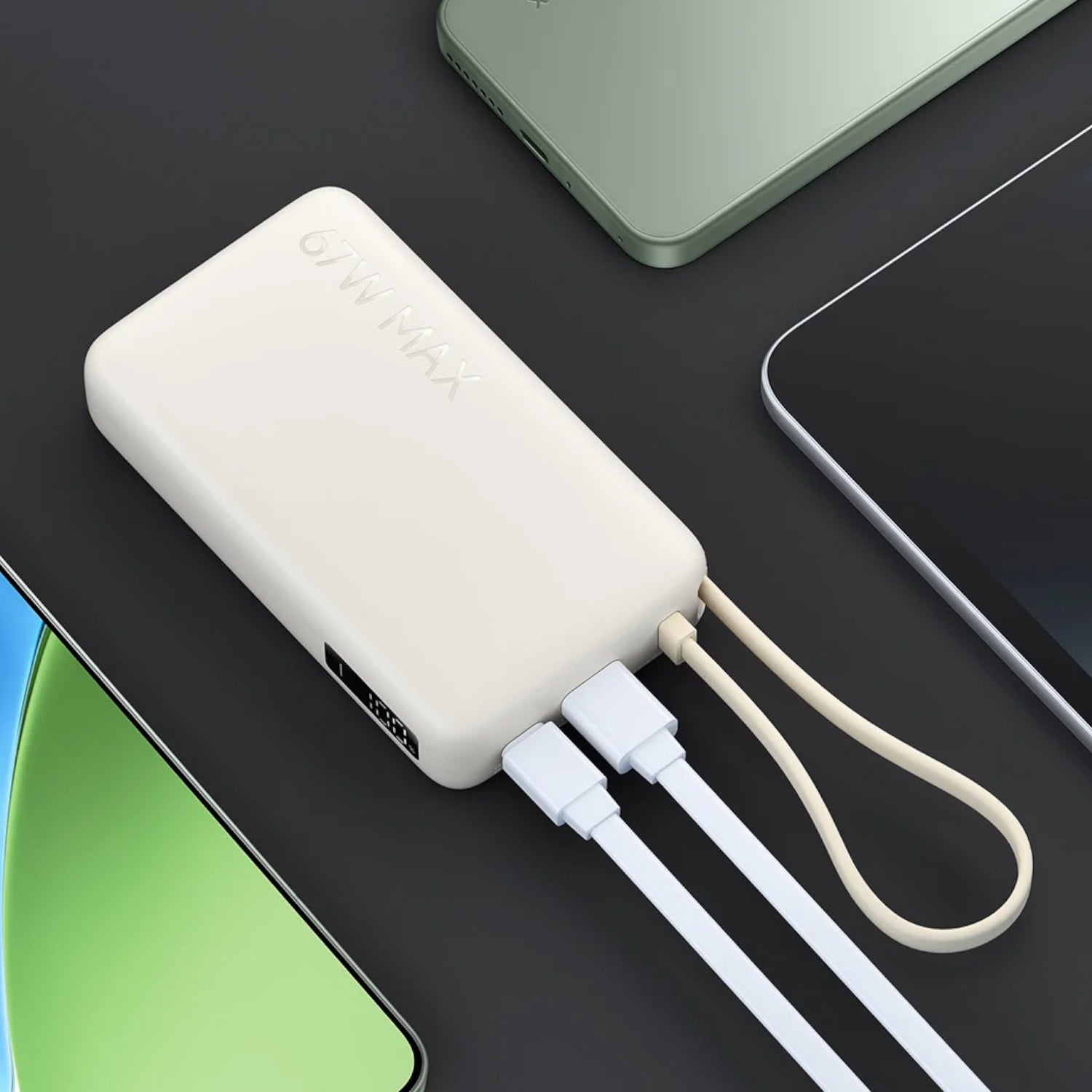 Xiaomi 67W Power Bank 10000MAH (integrated Cable) Tan image 6