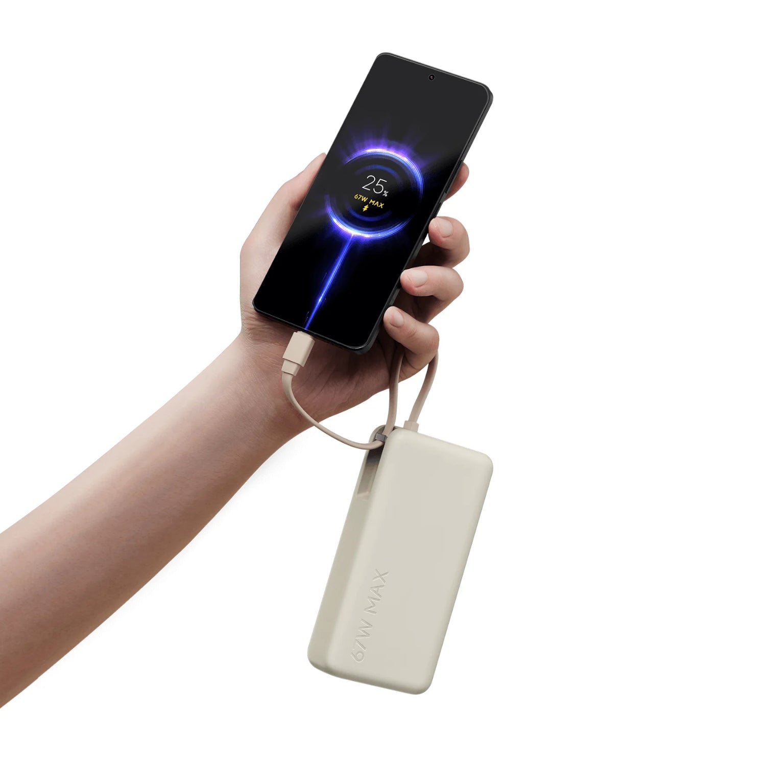 Xiaomi 67W Power Bank 20000 (integrated Cable) Tan image 2