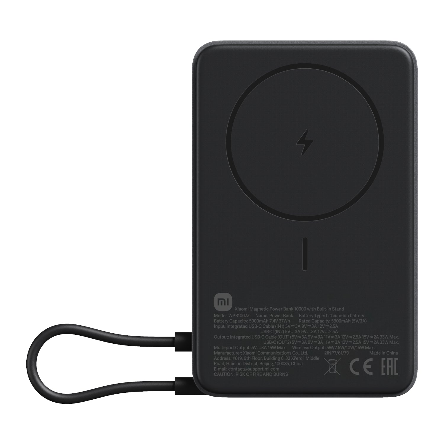 Xiaomi Magnetic Power Bank 10000MAH With Built-In Stand Dark Grey