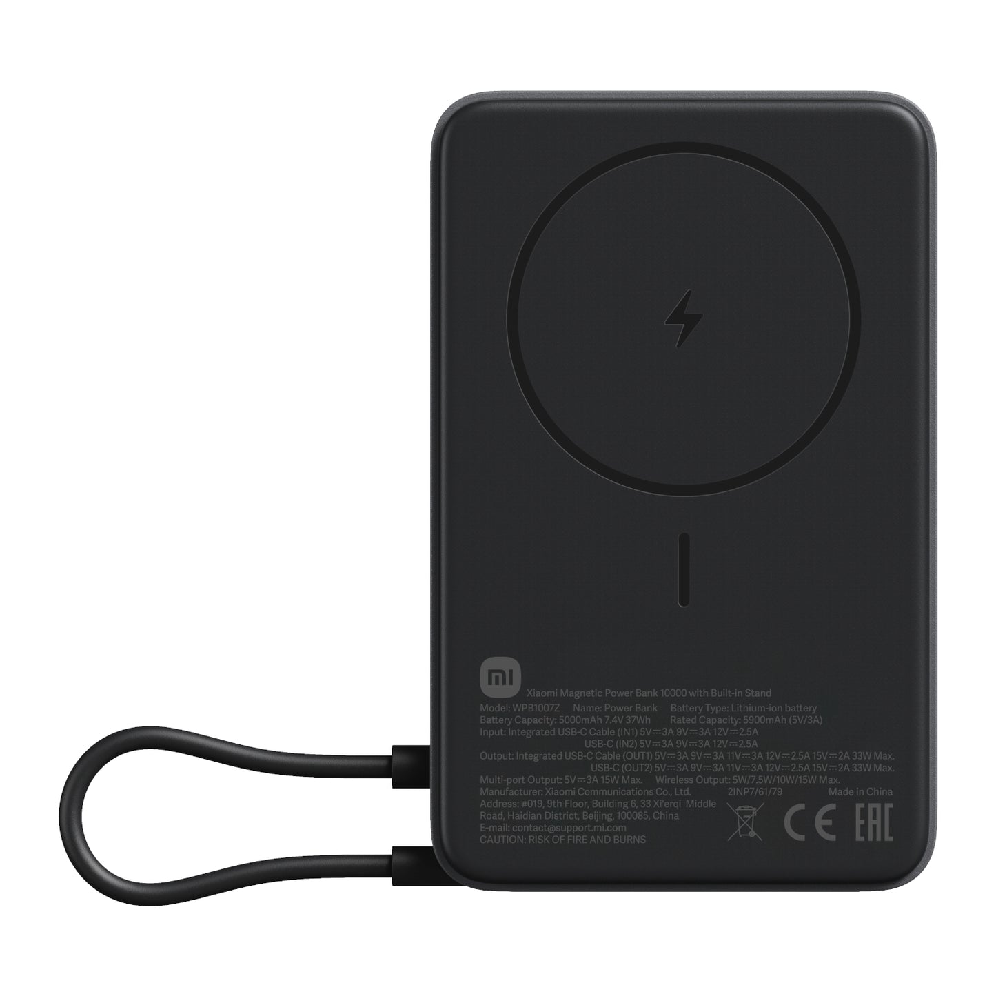 Xiaomi Magnetic Power Bank 10000MAH With Built-In Stand Dark Grey