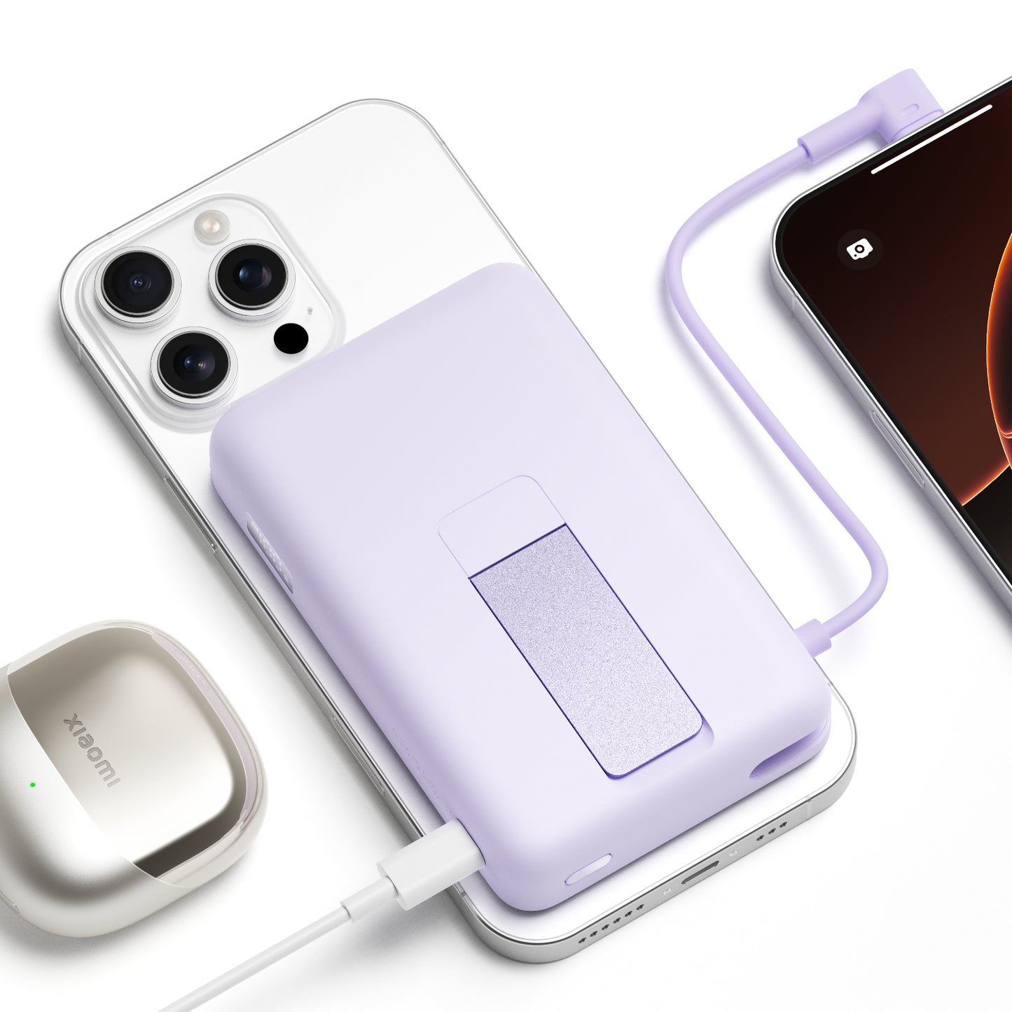 Xiaomi Magnetic Power Bank 10000 With Built-In Stand Purple image 3