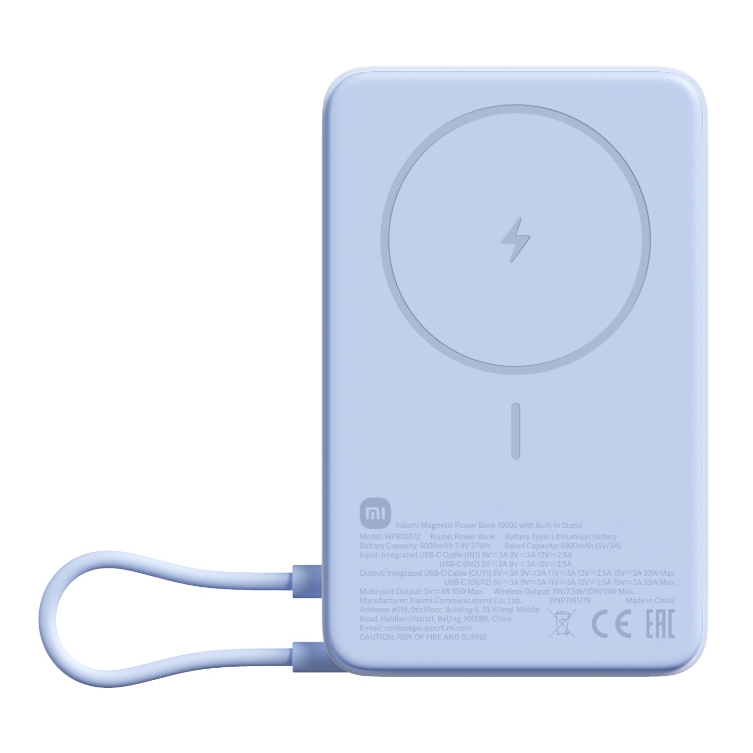 Xiaomi Magnetic Power Bank 10000MAH With Built-In Stand Blue