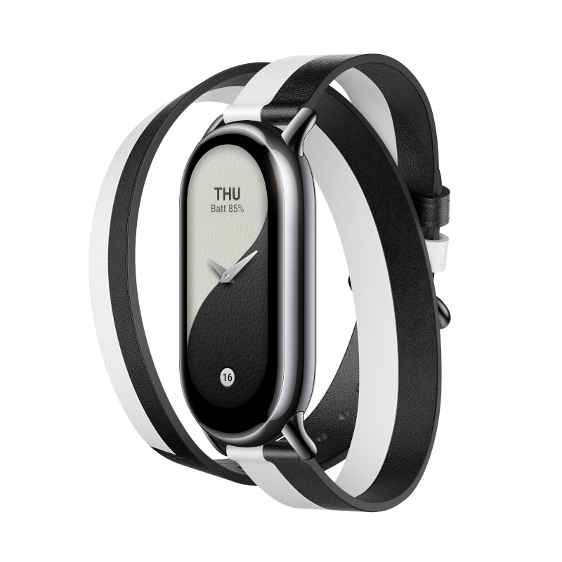 Xiaomi Smart Band 8 Double Wrap Strap Black And White image 2