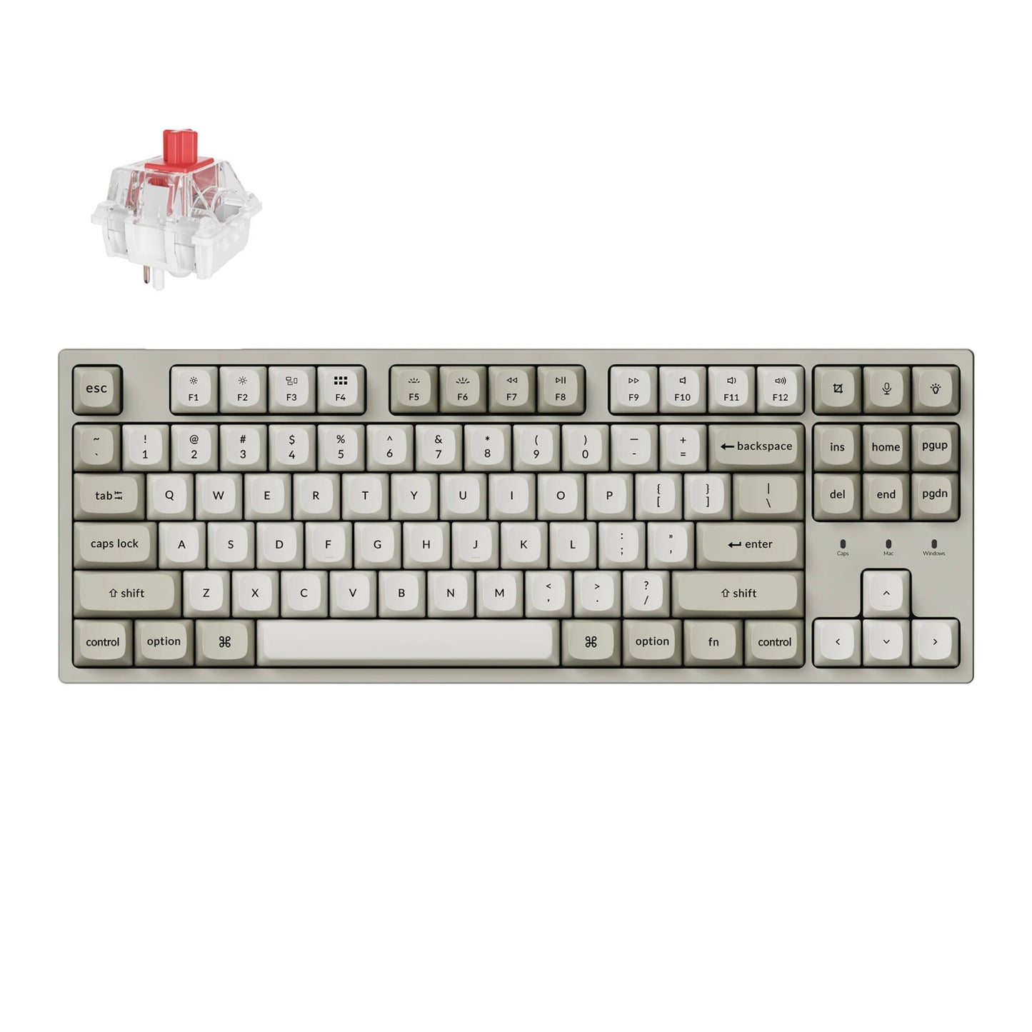 Keychron C1 Pro 8K 80% Super Red Hot-Swappable RGB Wired Mechanical Keyboard