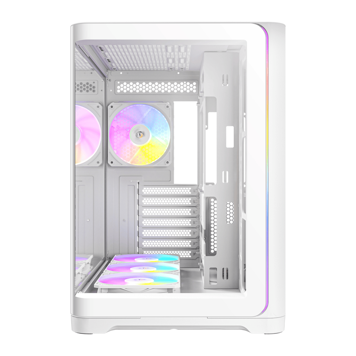 Antec C5 Curved ARGB ATX | Micro-Atx | ITX ARGB Dual Chamber Mid-Tower Gaming Chassis White image 2