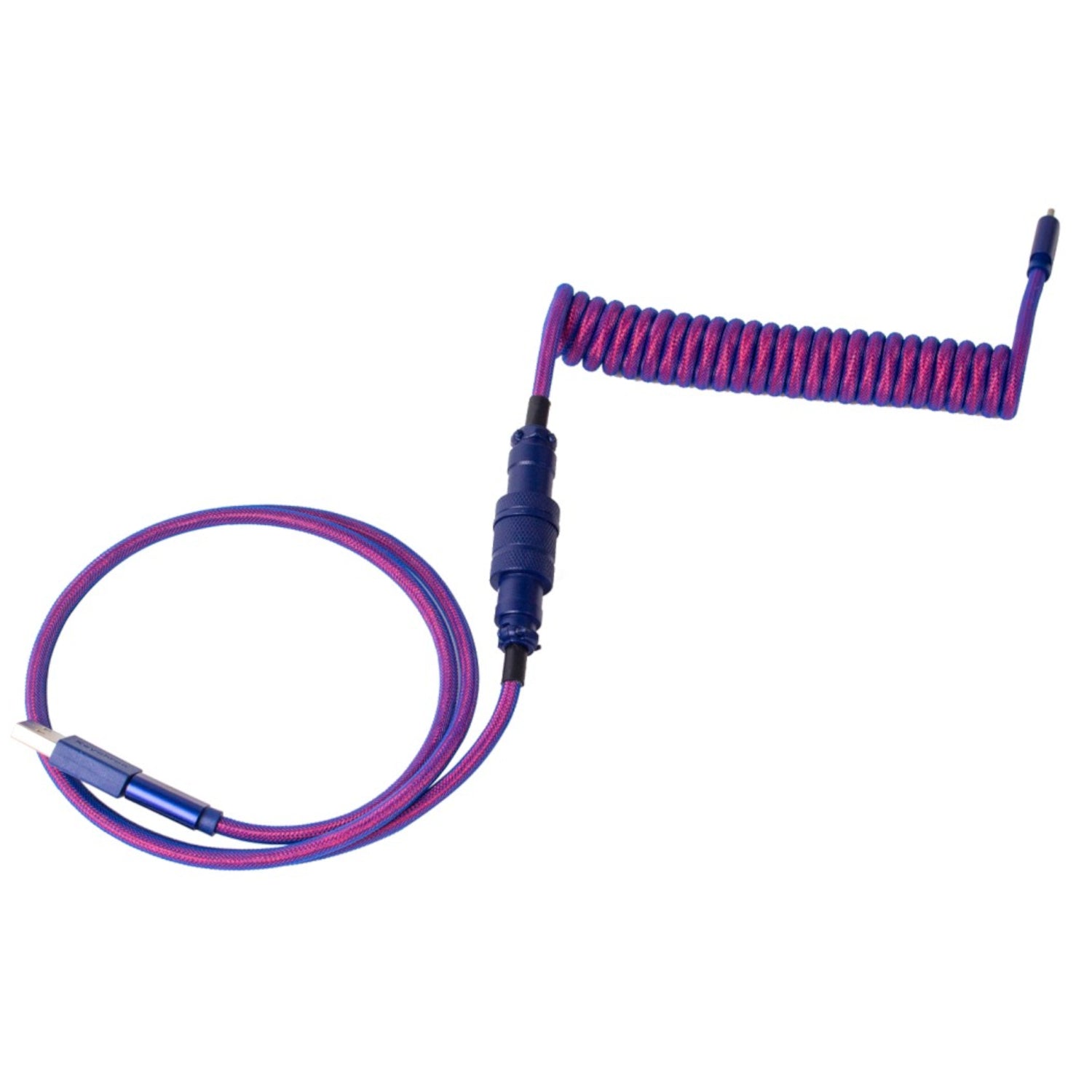 Keychron Premium Coiled Aviator USB Cable | Type-C + Usb-A Adapter | Detachable Aviator Connector | 108 Cm image 2