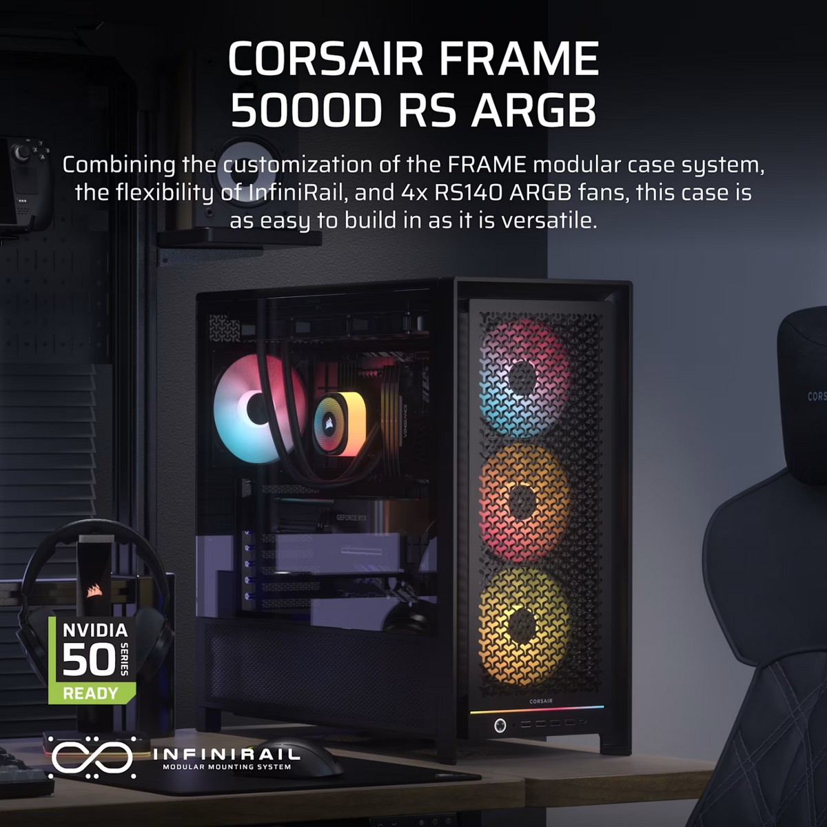 Corsair Frame 5000D RS ARGB High-Airflow Mid-Tower PC Case Black image 2