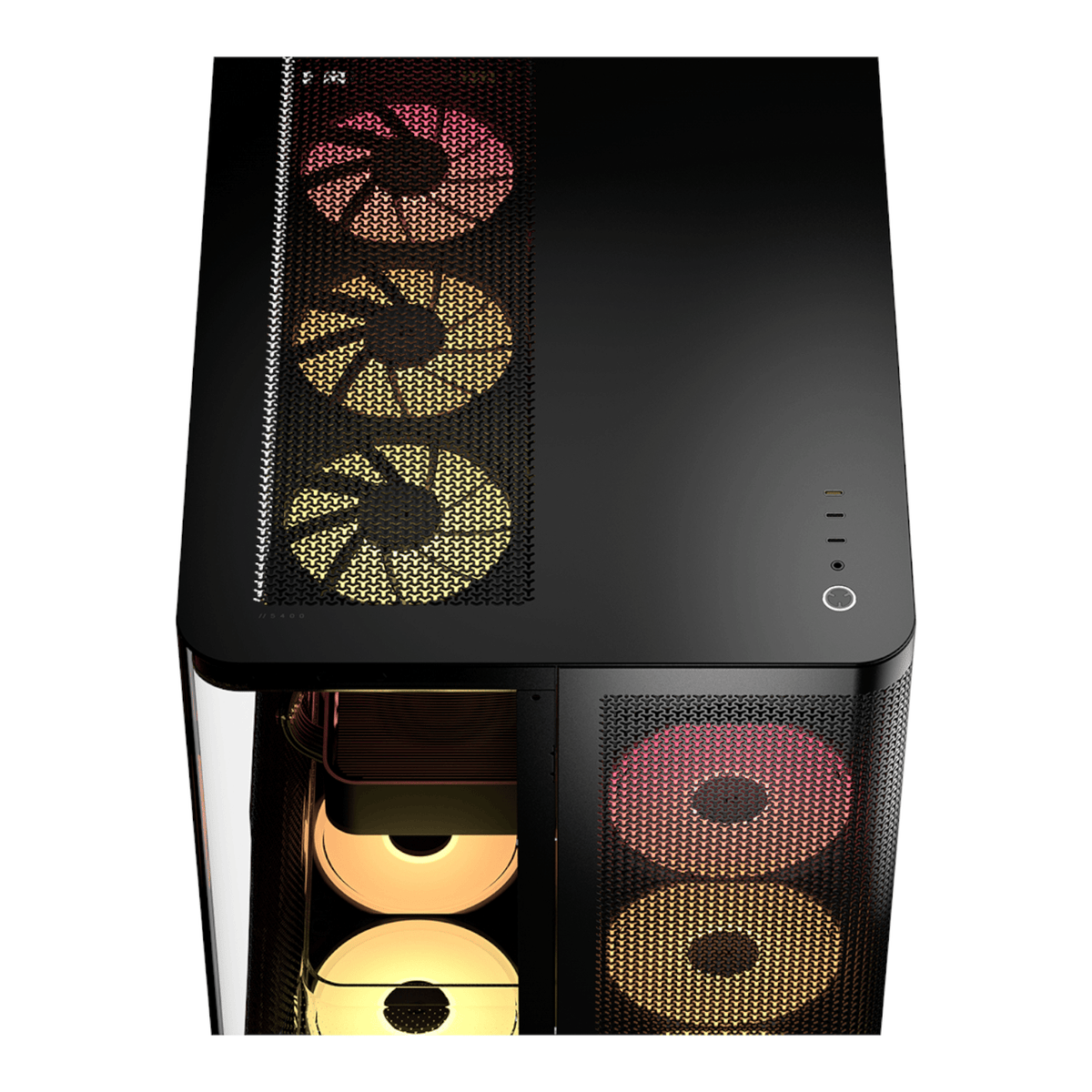 Corsair Air 5400 Lx-R RGB Icue Link Triple Chamber Mid-Tower PC Case Black image 5