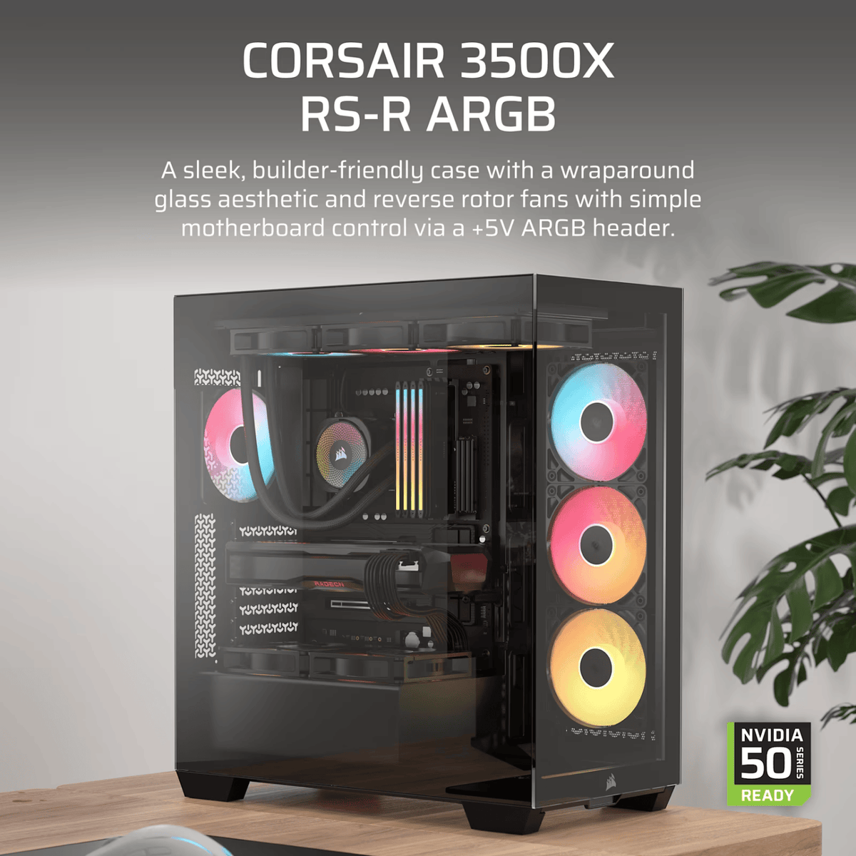 Corsair 3500X Rs-R ARGB Mid-Tower PC Case Black image 2