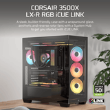 Corsair 3500X Lx-R RGB Icue Link Mid-Tower PC Case Black image 2