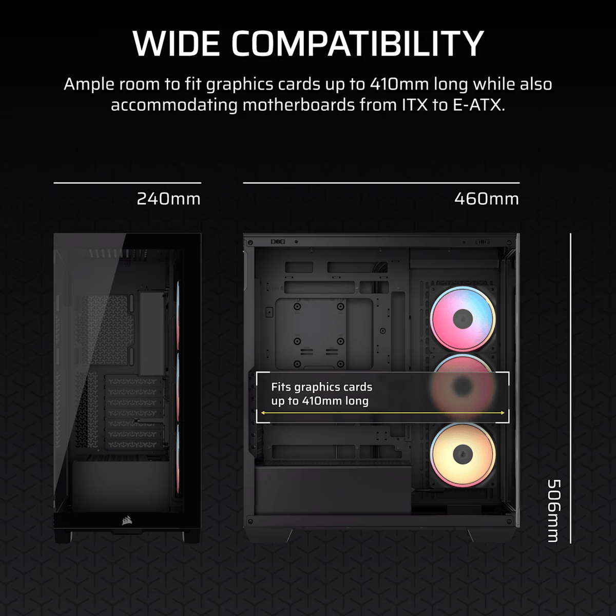 Corsair 3500X Lx-R RGB Icue Link Mid-Tower PC Case Black image 5