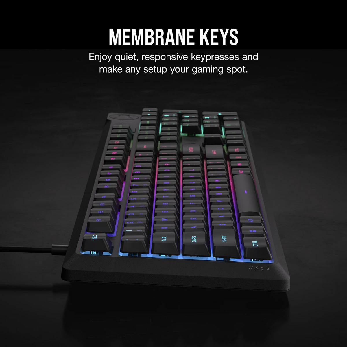 Corsair K55 Core RGB Gaming Keyboard Black image 4