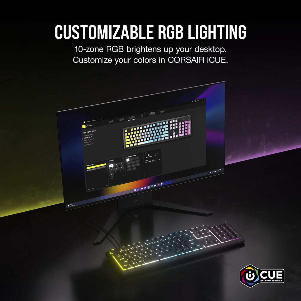 Corsair K55 Core RGB Gaming Keyboard Black image 5