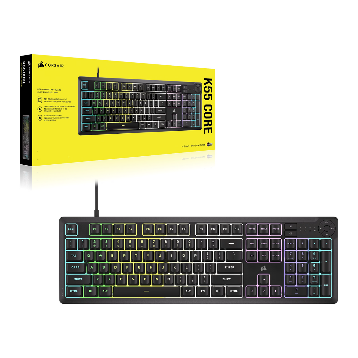 Corsair K55 Core RGB Gaming Keyboard Black image 6