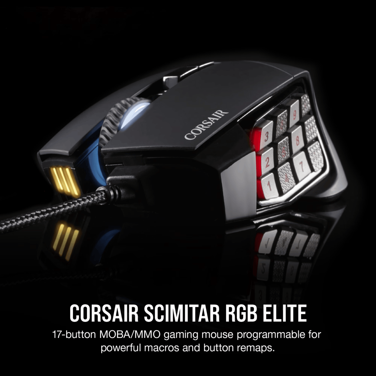 Corsair Scimitar RGB Elite Optical 18 000 DPI Moba/Mmo Gaming Mouse Black image 3